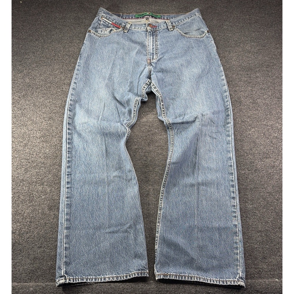 Tommy Hilfiger Men's Blue Jean 100% Cotton 36x32 Y2K EUC